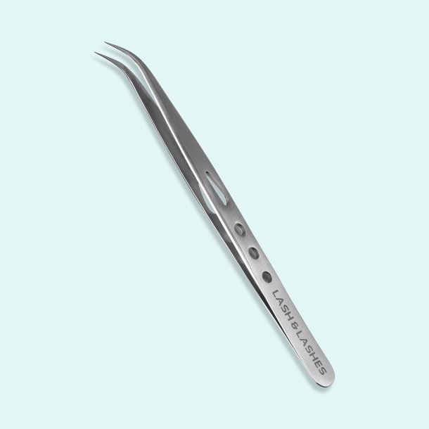 Lash &amp; Lashes S-1066 Curved, Perforated tweezer