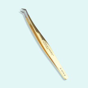 Lash & Lashes S-1075 Short, Needle nose, Volume tweezer (Gold)