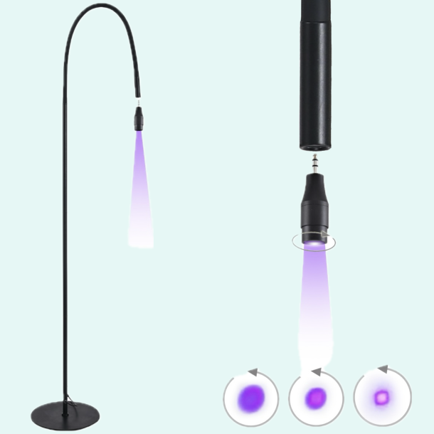 UV / LED -lampe med justerbart fokus 